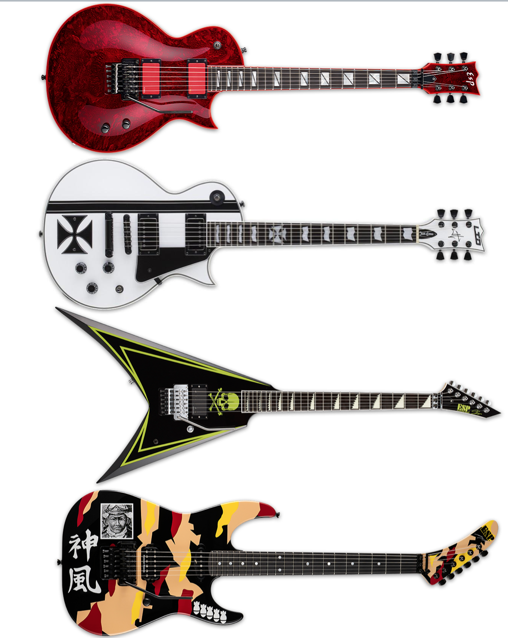 Signatures: Gary Holt, James Hetfield, Alexi Laiho y George Lynch