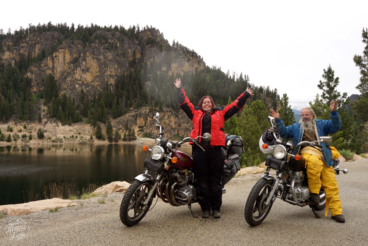 Dad and I after a successfully test run, Painted Rocks State Park, Montana