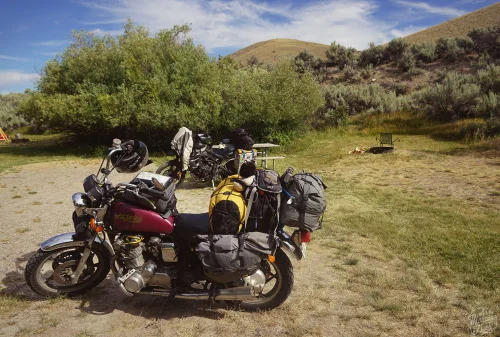 Our shared camping spot, in the Bannack Campground