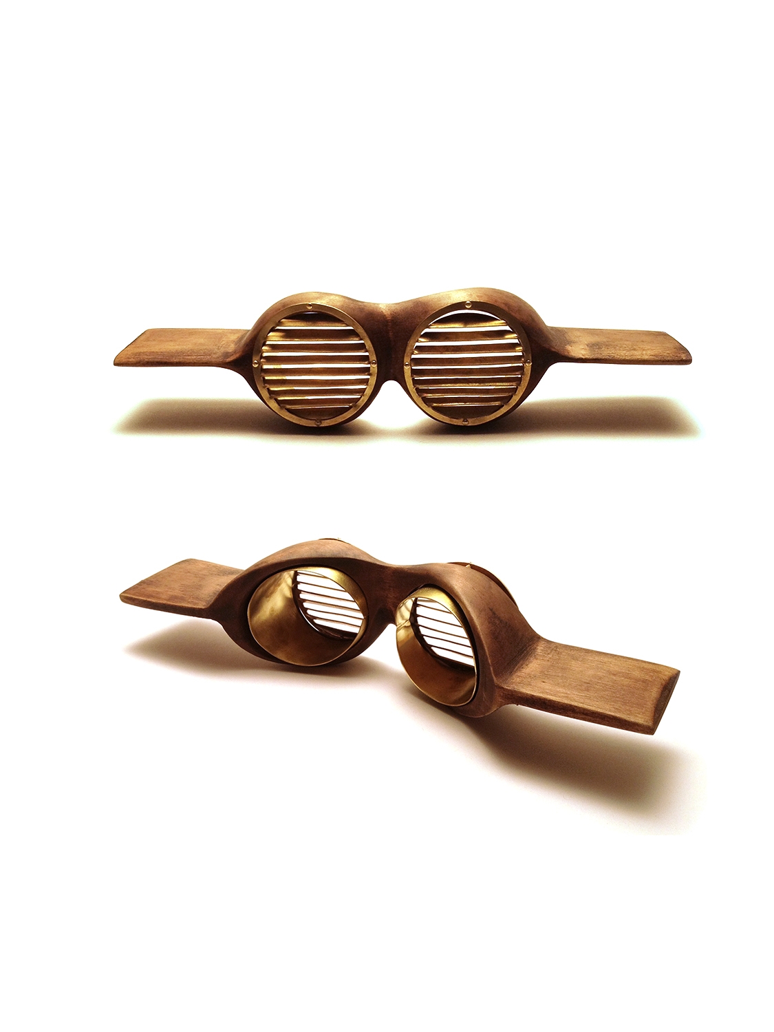   The Cloud Climber's Aviators  Wood, Brass 10.5"x2.5"x3" 