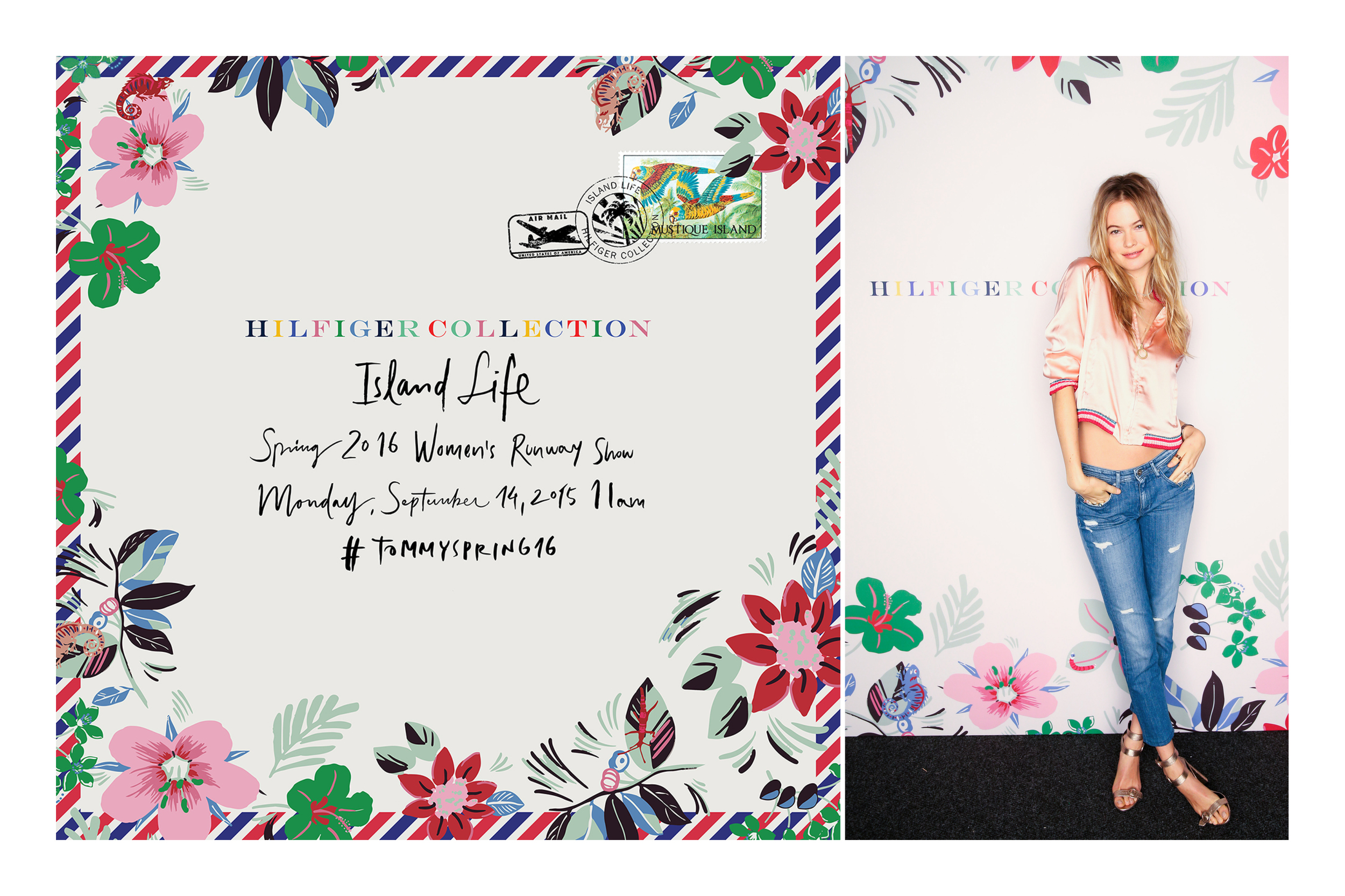 Behati Prinsloo poses in front of our floral step and repeat.