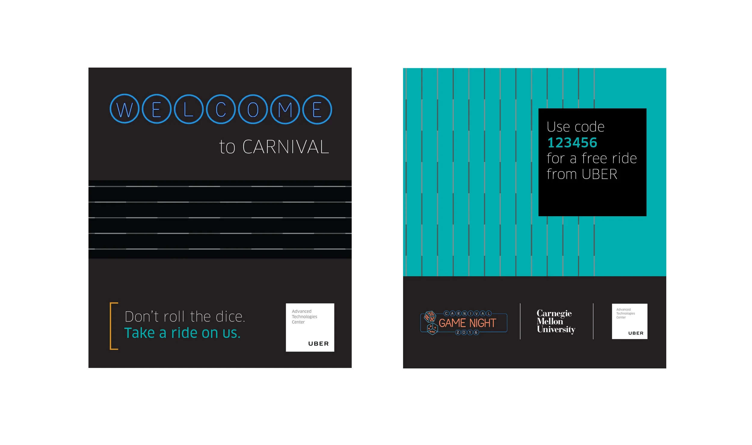 UBER ATC free ride flyer (front and back)