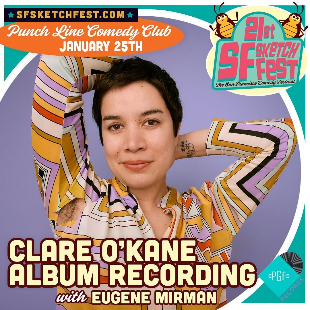 Join us for @clareisokane&rsquo;s album recording at @sf_sketchfest on January 25! Clare most recently staffed as a writer on SNL and was previously a Story Editor on Hulu&rsquo;s SHRILL. She has also written for SpongeBob, and as a columnist for Vic