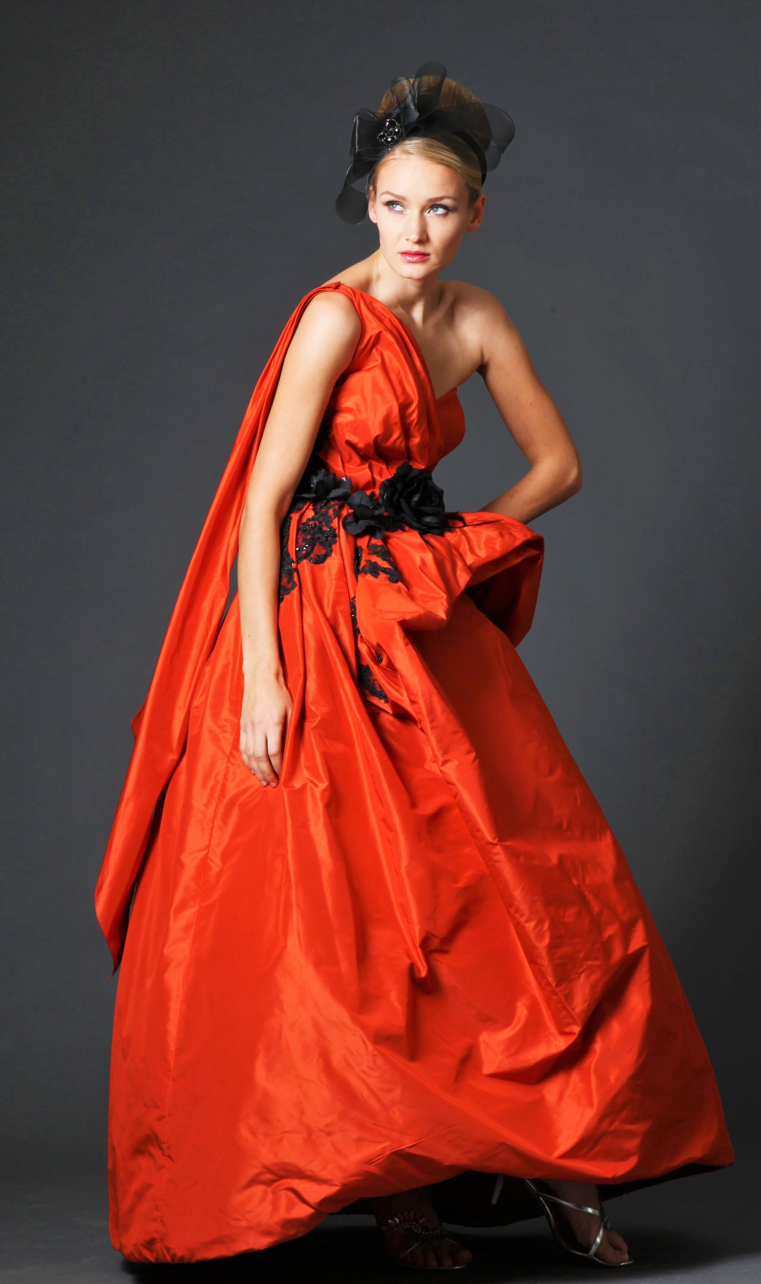 Red Draped Gown