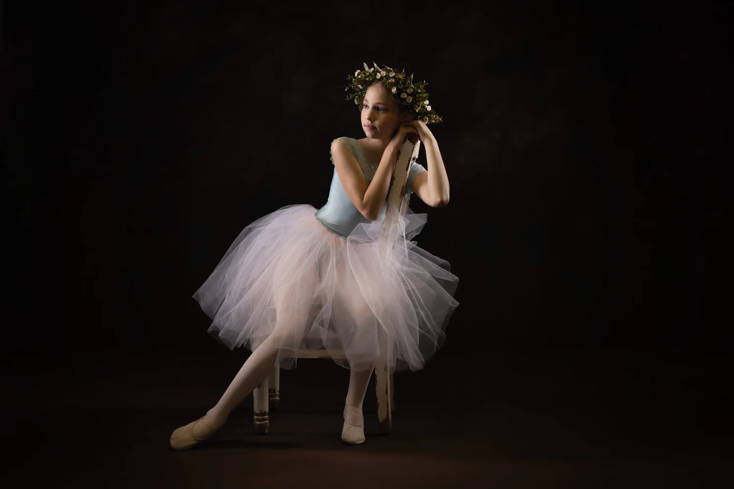 Elegant ballet portrait created during a Chattanooga dance studio media day