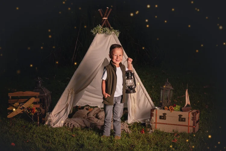 Playful child portrait created during Twilight