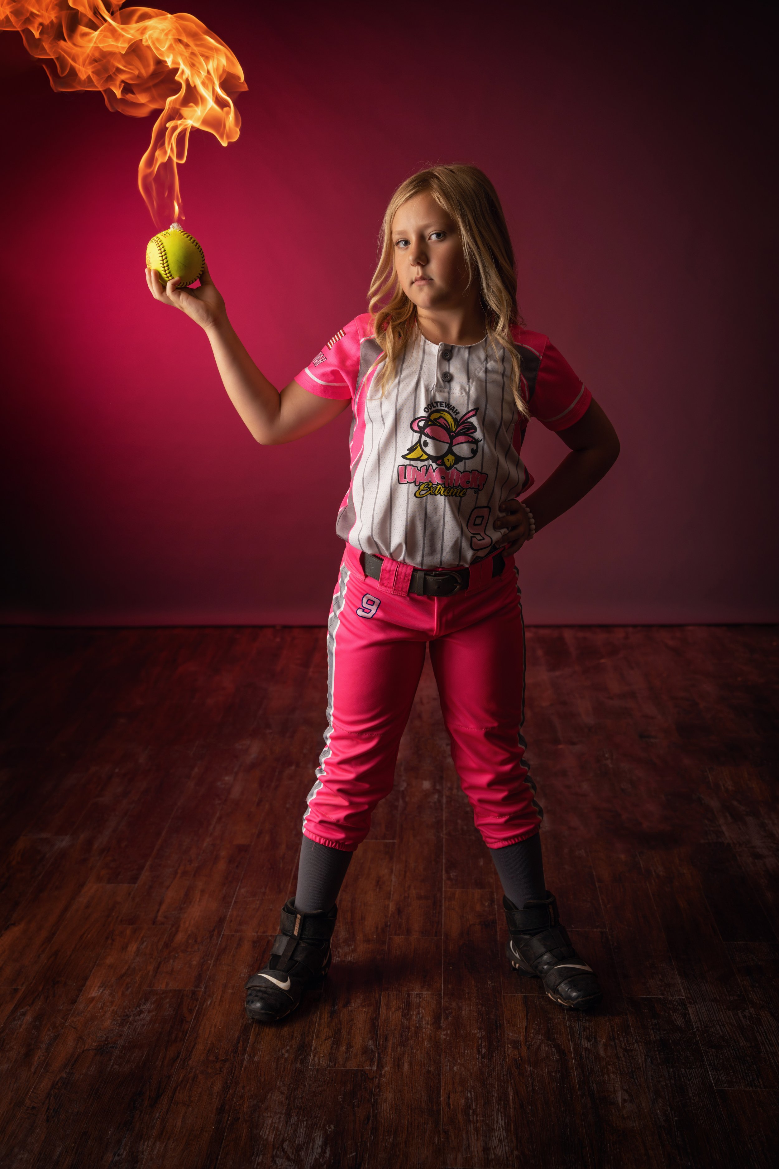 Chattanooga school softball player photographed for sports media day
