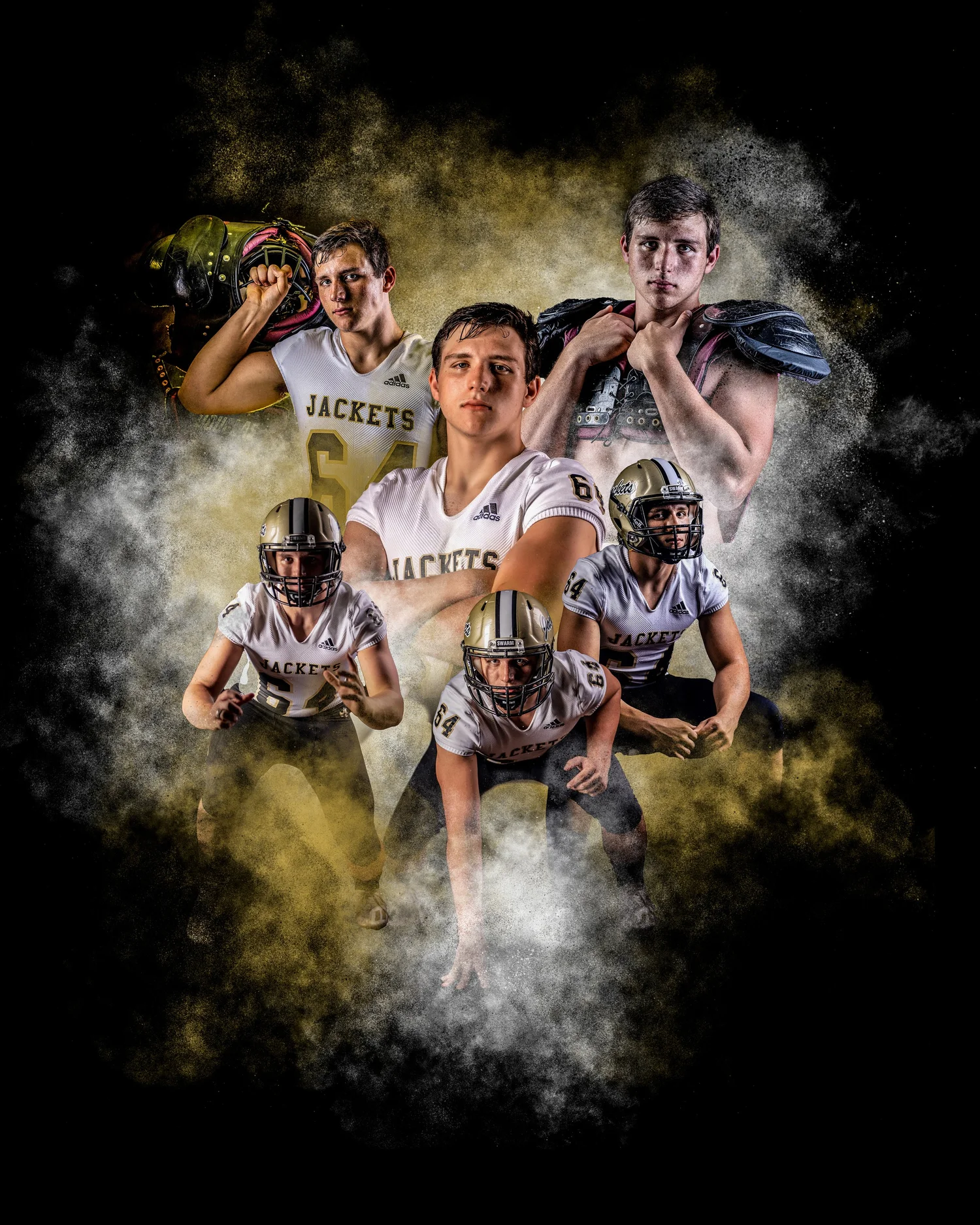 Chattanooga football players featured in dramatic custom composite sports artwork