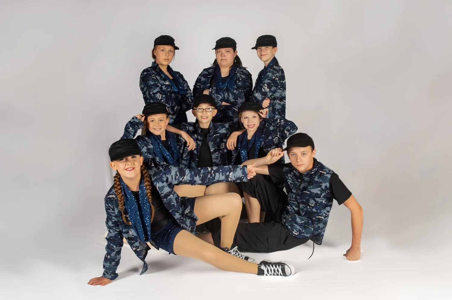 Dance competition team group portrait