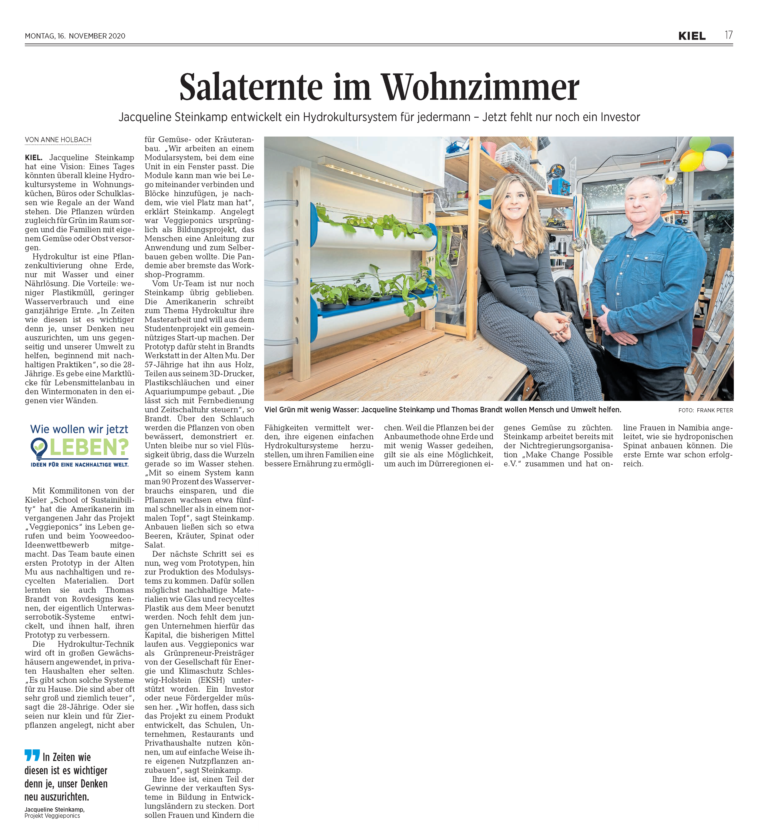 Salaternte im Wohnzimmer