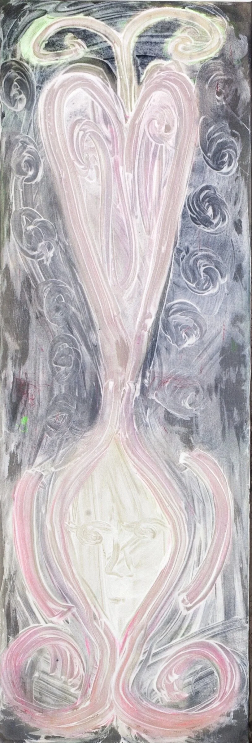 60_ x 20_ plant+human=seed, 2020, flash and gesso on canvas, 60_x 20_(3).jpeg