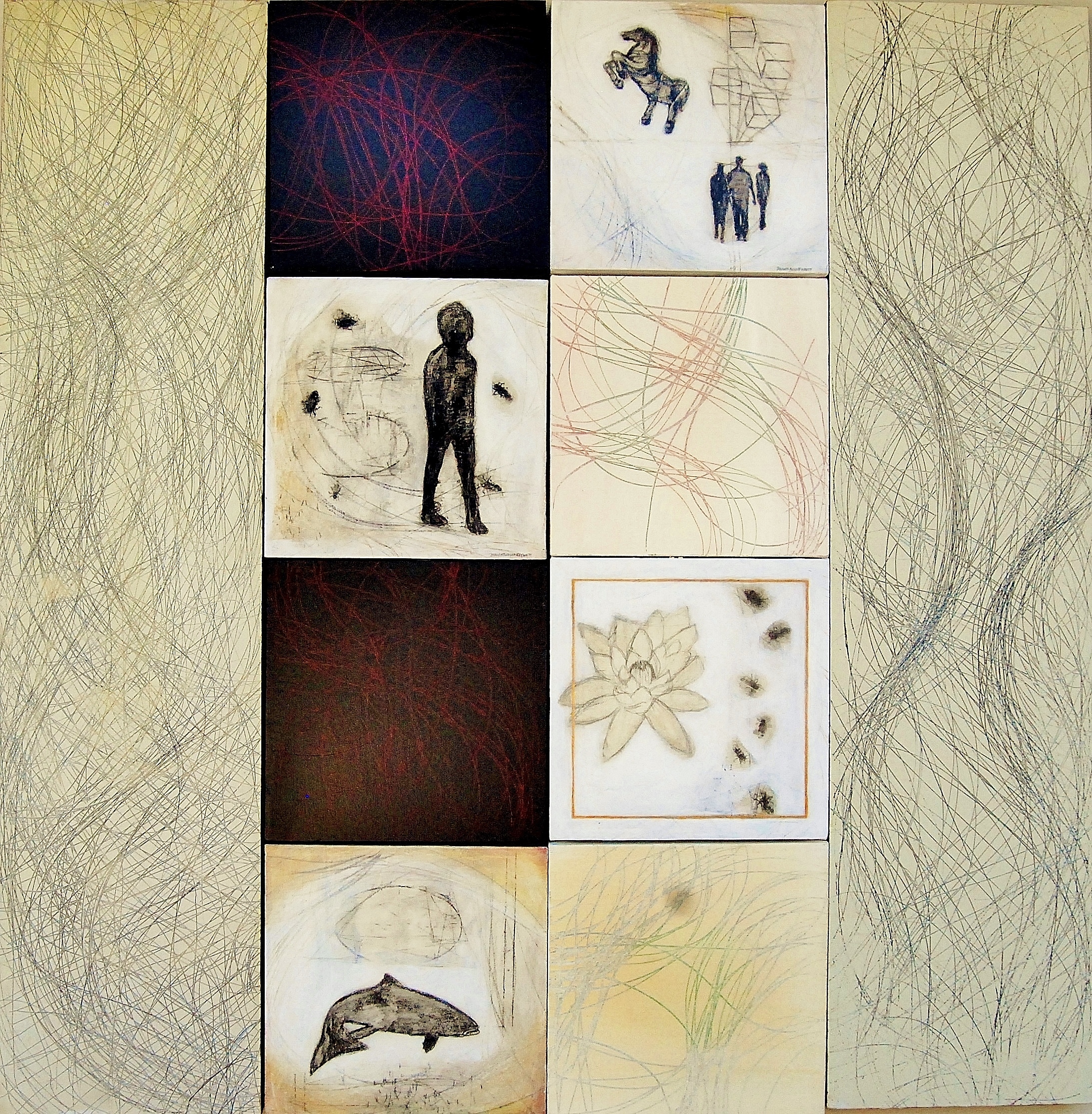 Ebb and Flow #4b (switched center canvas and different side panels)