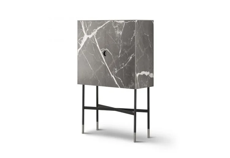 marbled storage cabinet