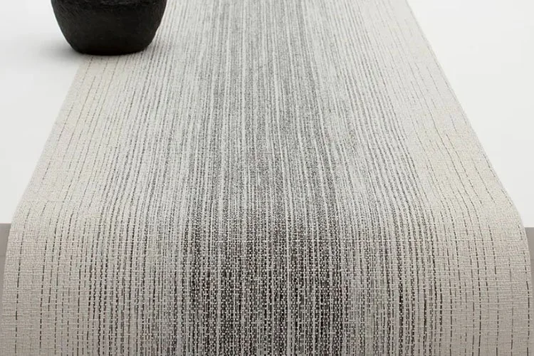 light grey modern Chilewich Ombre table runners and placemats