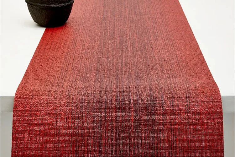 red modern Chilewich Ombre table runners and placemats