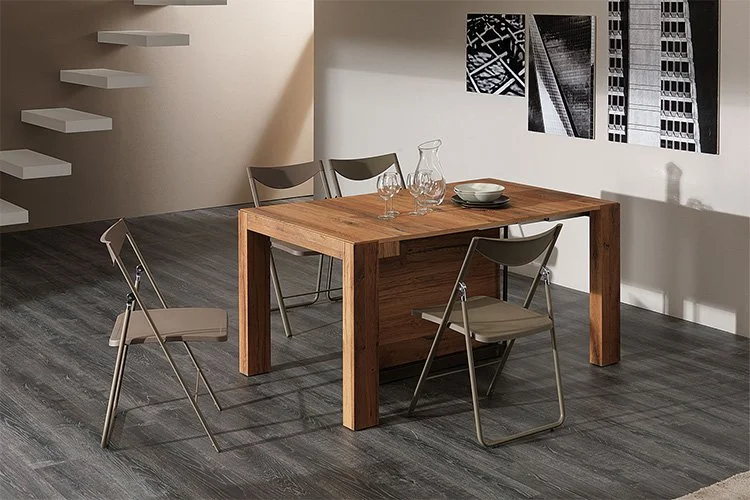 wood Console to extendable dining table Portland oregon