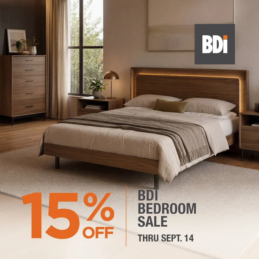 Sleep in style. Save 15% on the BDI bedroom collection. Shop and save on beds, bedside tables, dressers, mirrors, and benches! 

#portlandoregon #EWFModern #portlandfurniture #interiordesign #interiormodernorganic