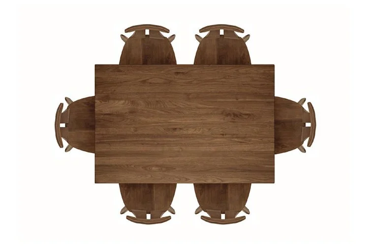 made in America mid-century wood rectangle dining table