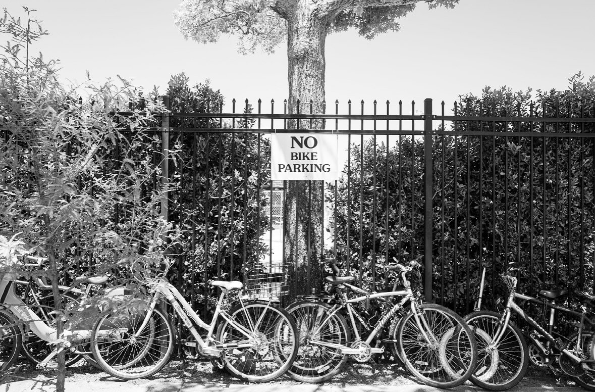 No Bike Parking | JazzFest New Orleans, LA 2023 #bw #bnw #blackandwhitephotography #neworleans #jazzfest #neworleansphotographer #streetphotographer