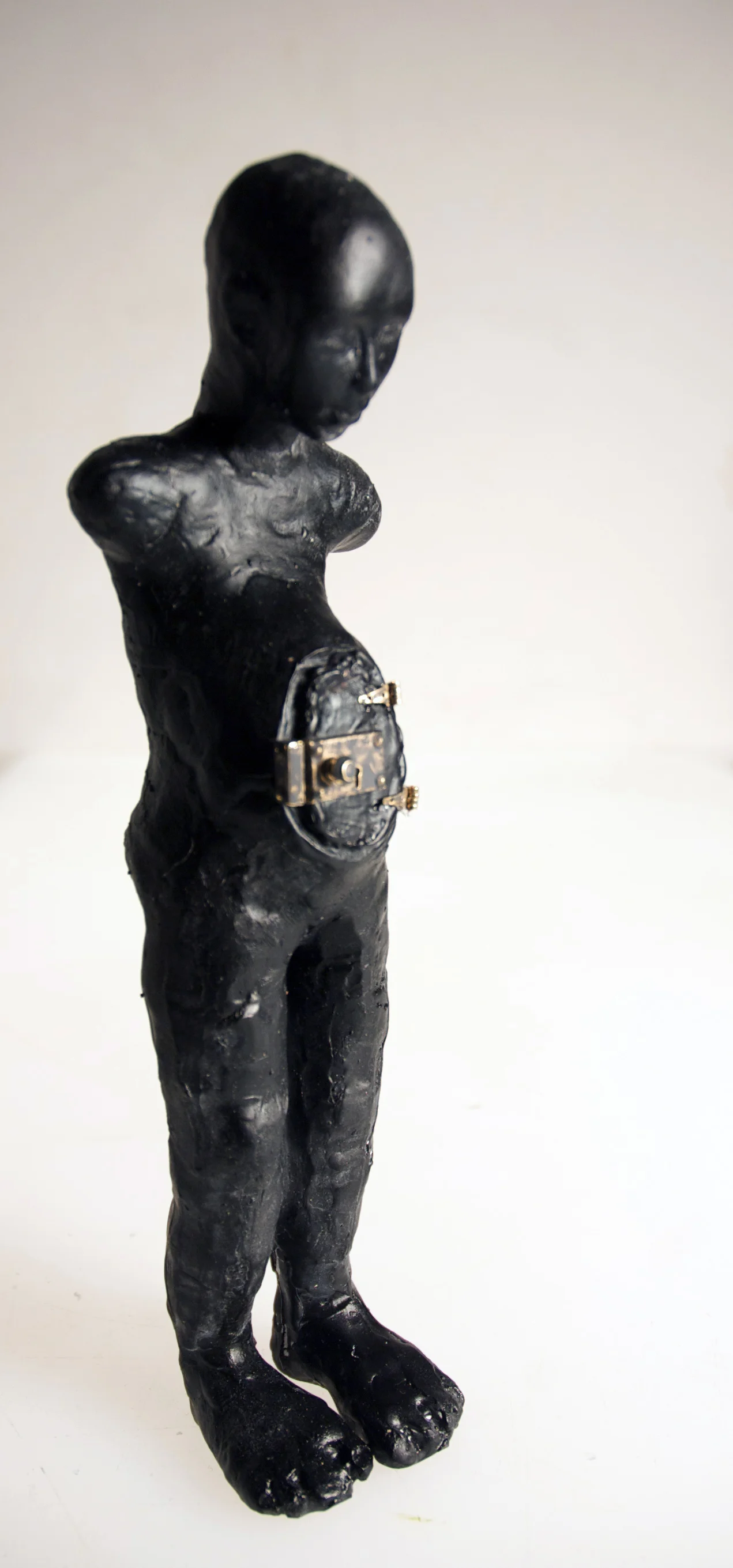 "I Wish I Had a Key” cast crystal, brass, 8”x 2”x 1.5”