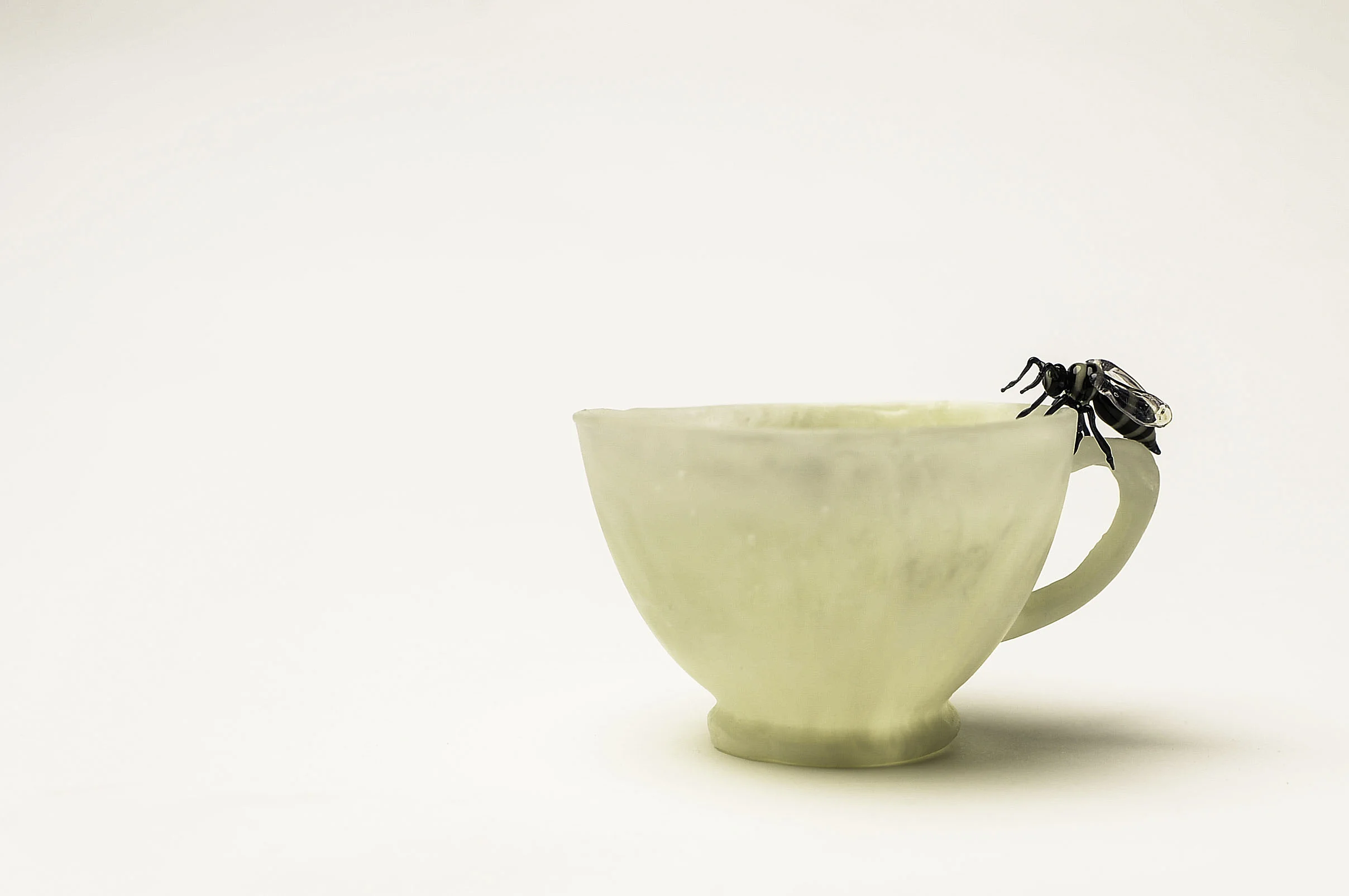 "Tea for Two” 2014, Cast and Lampworked Glass, Resin, 5” x 4” x 4”
