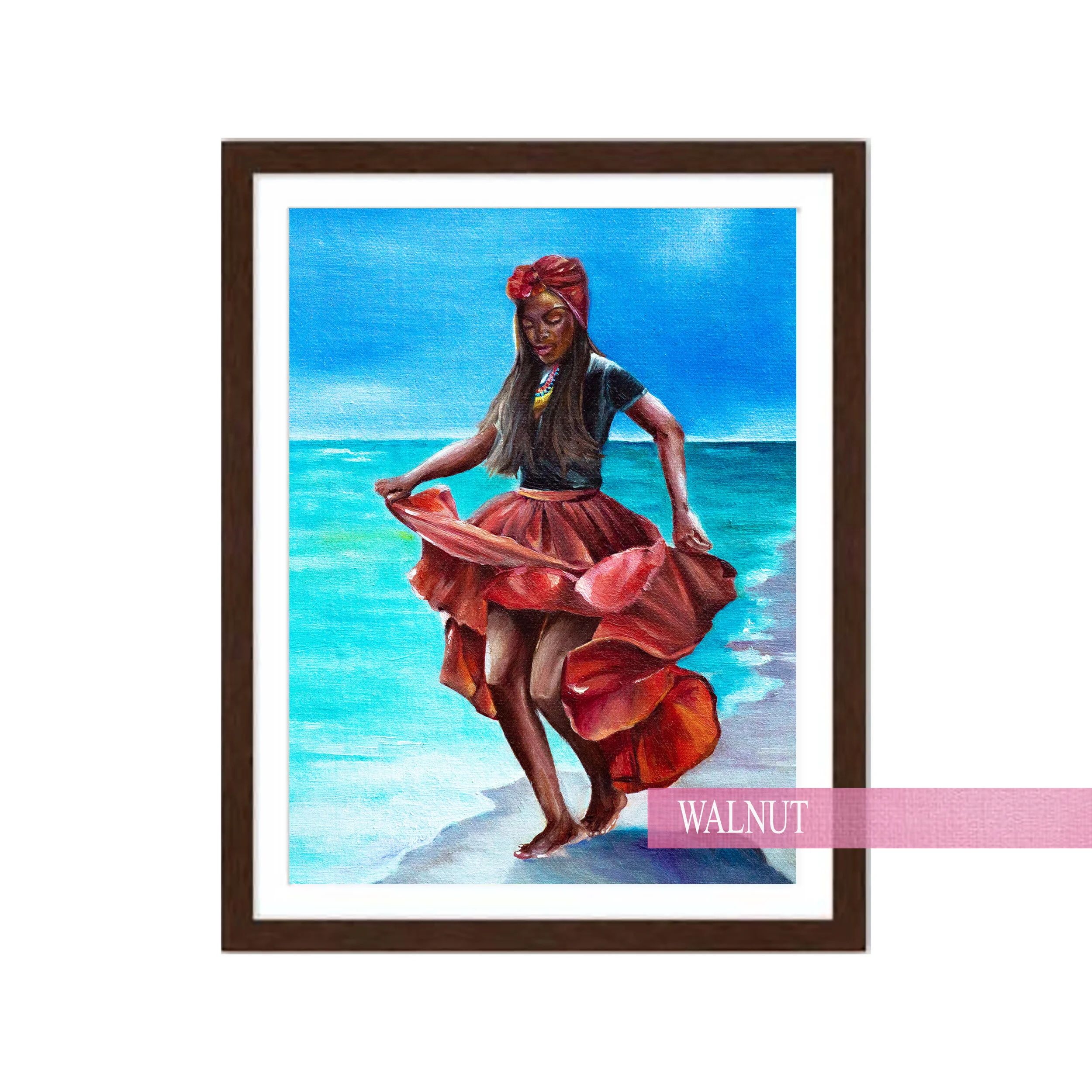 Puerto Rican Art - Dominga - Walnut-Frame.jpg