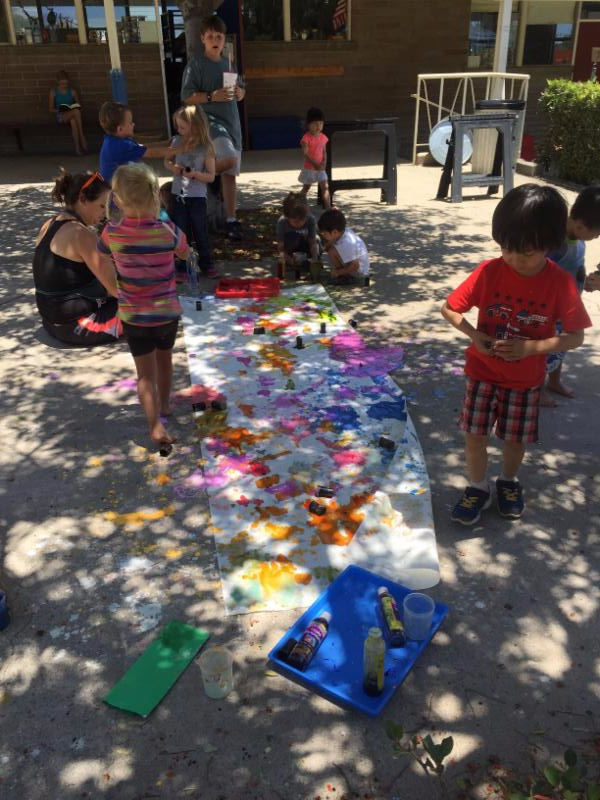 We have made kites, hot hair balloons, catapults, and rockets! These kids worked on a science/art project launching art rockets!