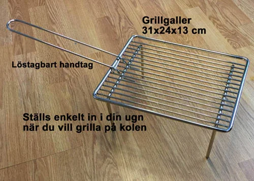 Grillgaller med löstagbart handtag 495 kr