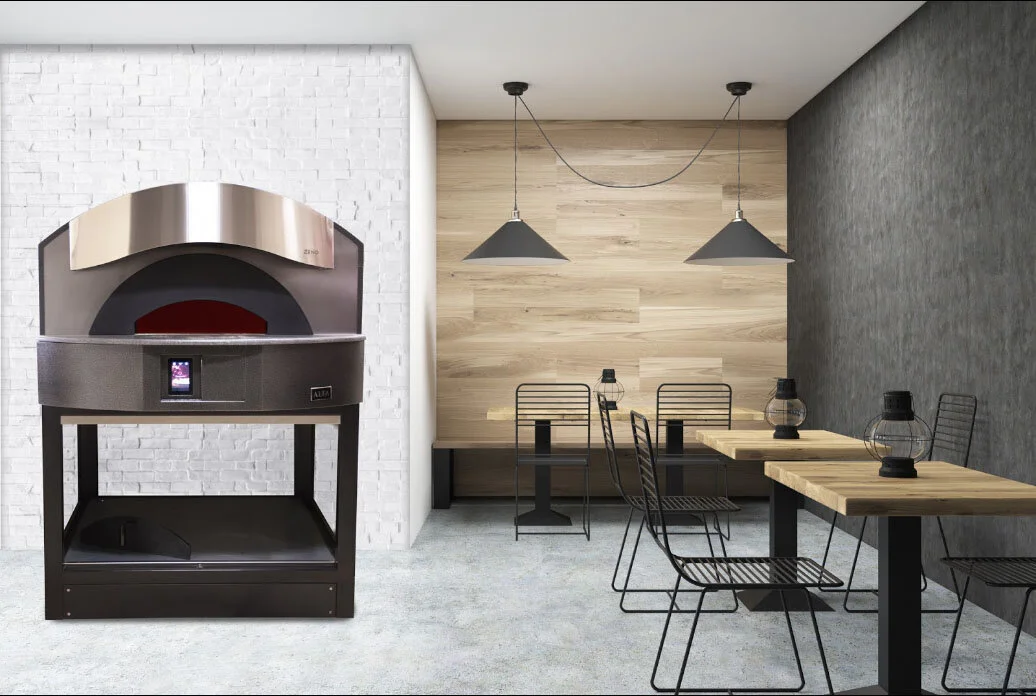 Svart lavasten skiva med topp av rostfritt stål för att bryta termisk överbryggning designad av Alfa Forni. Yttre hölje målade i högtemperatur silvergrått. Rostfri huva med ångsamlingssystem designat av Alfa Forni. Eldfast tegel i ugnskammaren 5 cm …