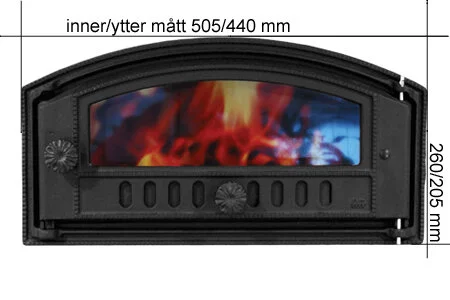 Gjutjärnslucka med med keramiskt glas för hemmabyggare med tilluftsspjäll pris 3380 kr.