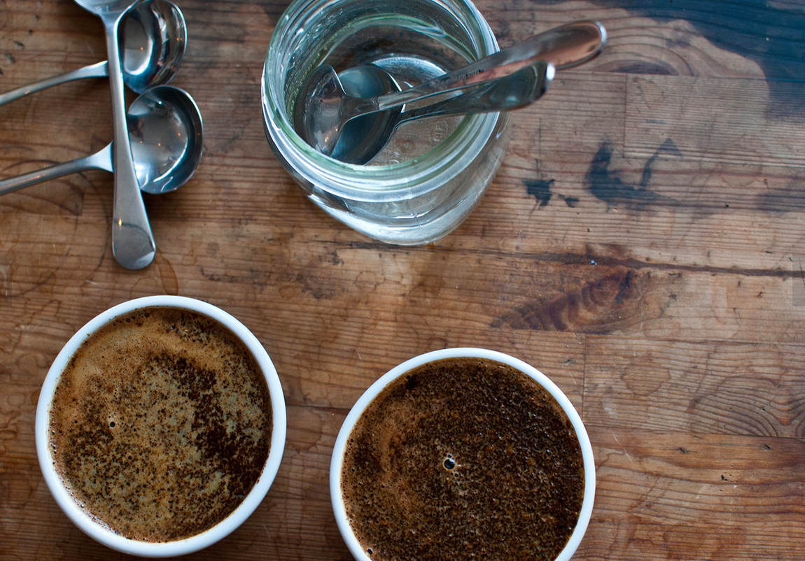 Lofted really has much nicer pictures on their site than I do. Here is some cupping that someone probably did somewhere. Gets you a little excited about coffee. Right?