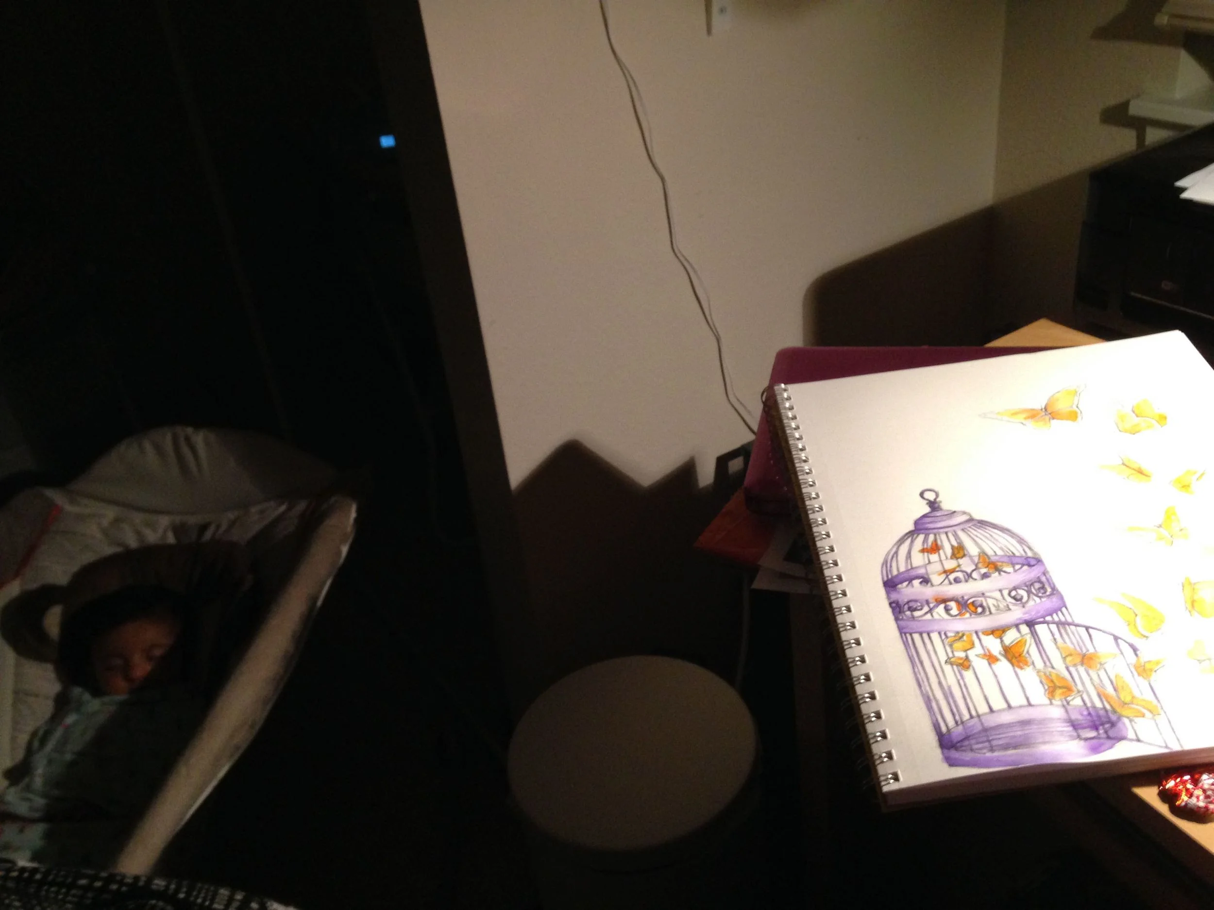 Working late into the night with Baby Z sleeping on the side :)