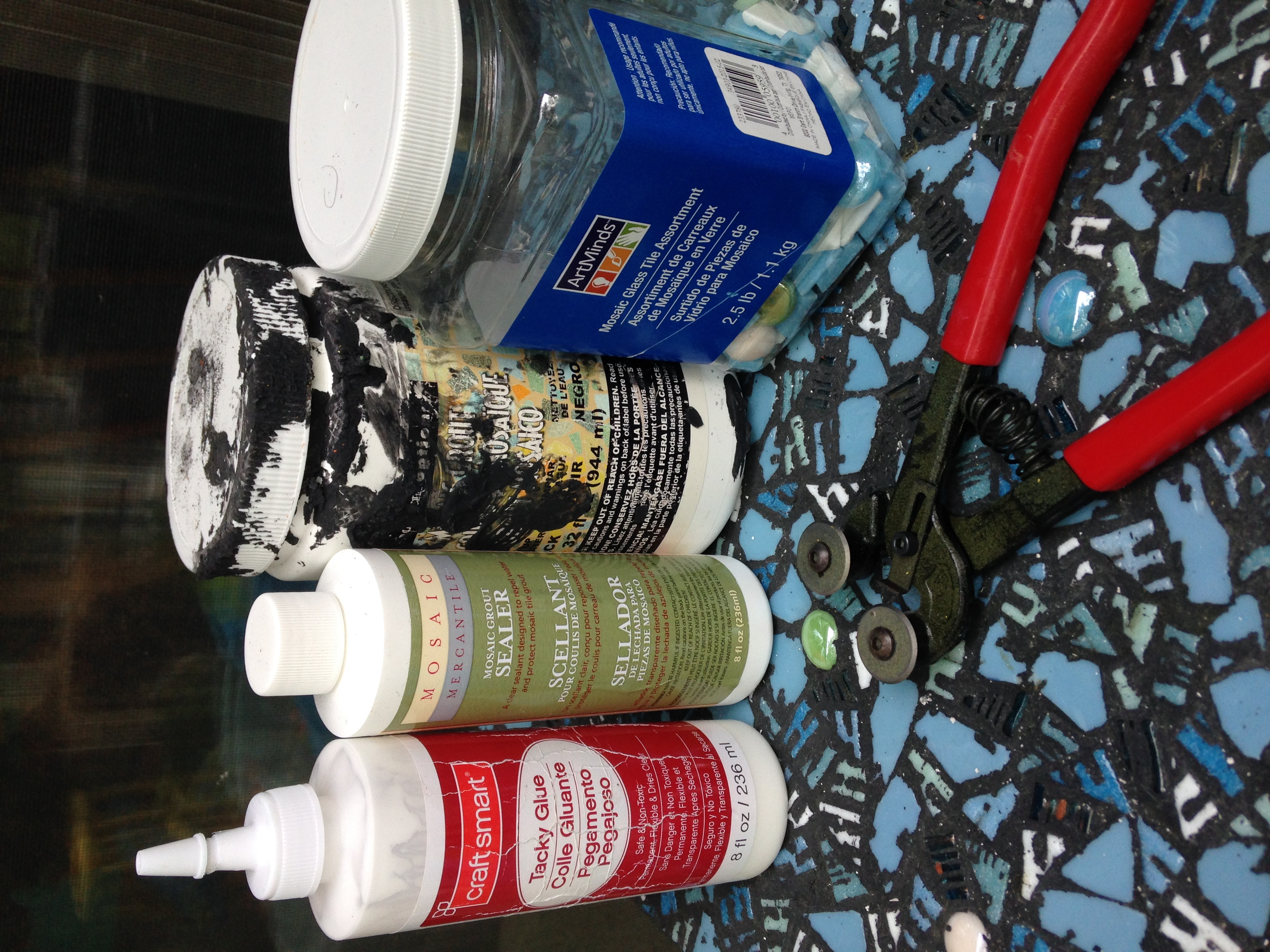 The products i used for my table. 