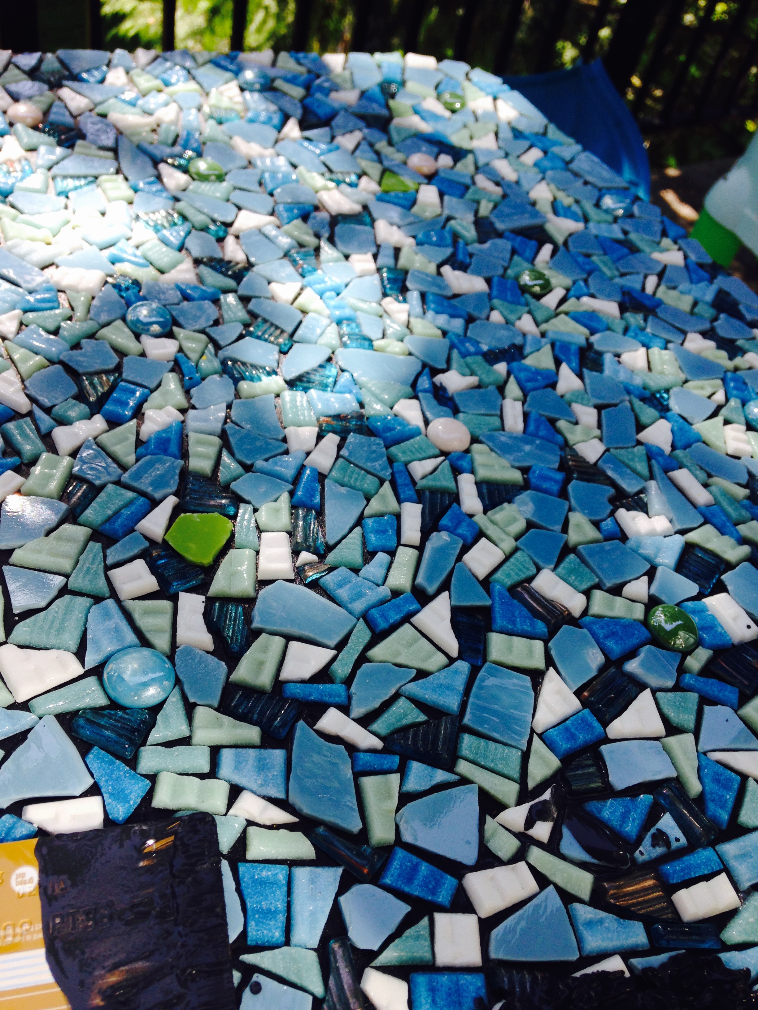 All tiles glued down and ready for step 4. 