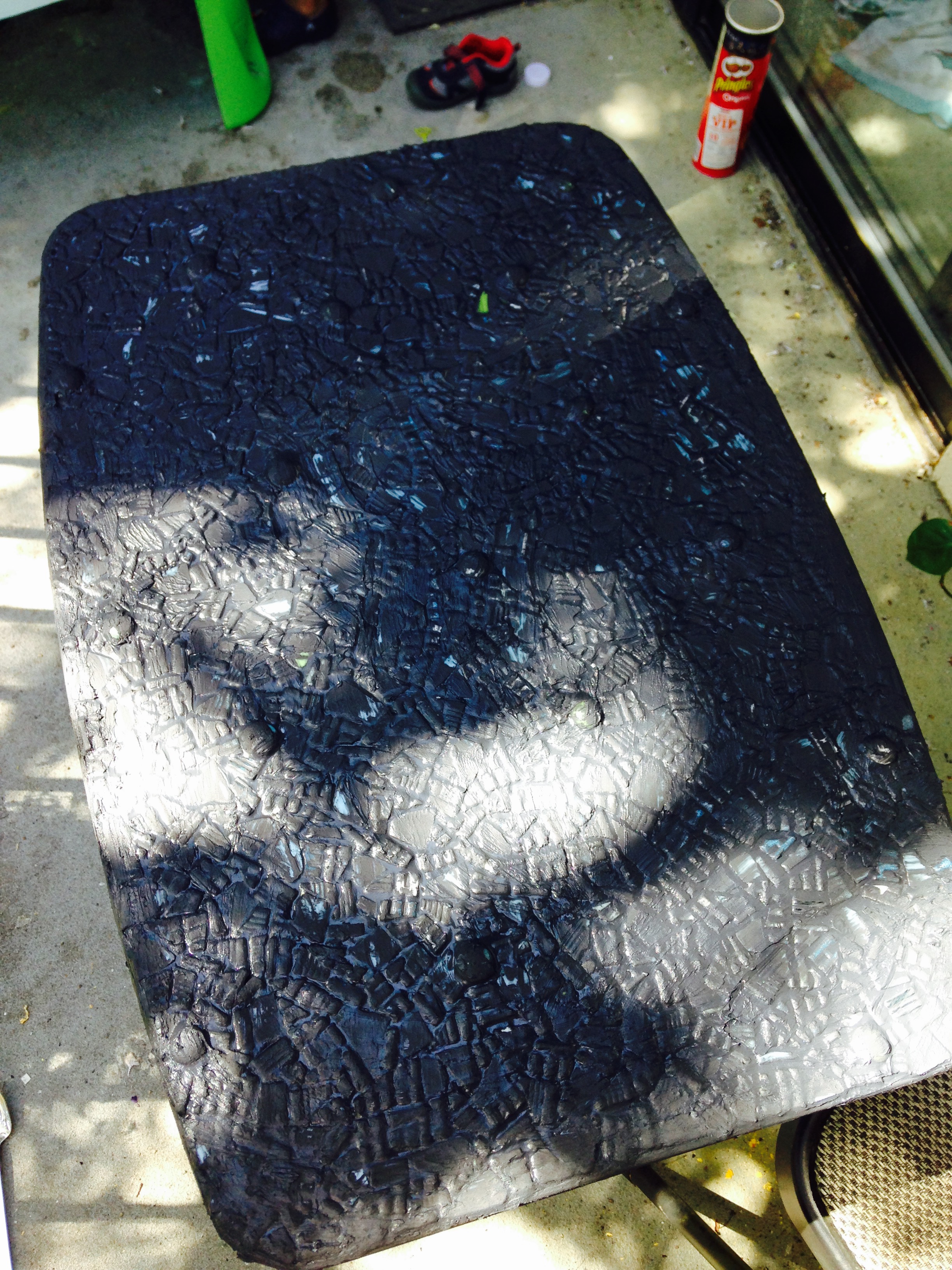 Round 2 of grouting process- also applied a thinner layer this time. 