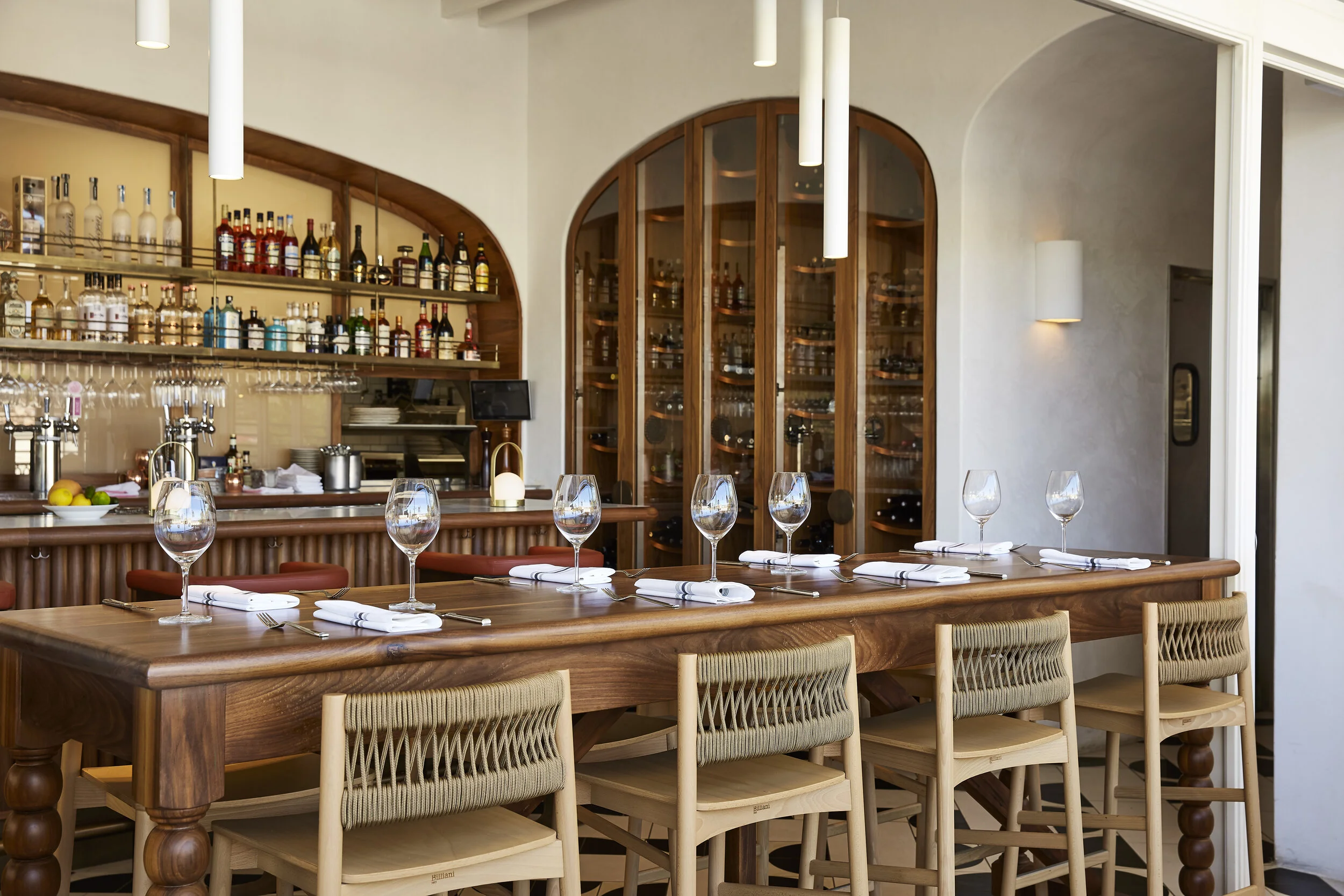 Custom Stools & Table- Porta Via Calabasas-Furniture- Residence & commercial Interior-Designer-Sophie-Goineau-Los-Angeles