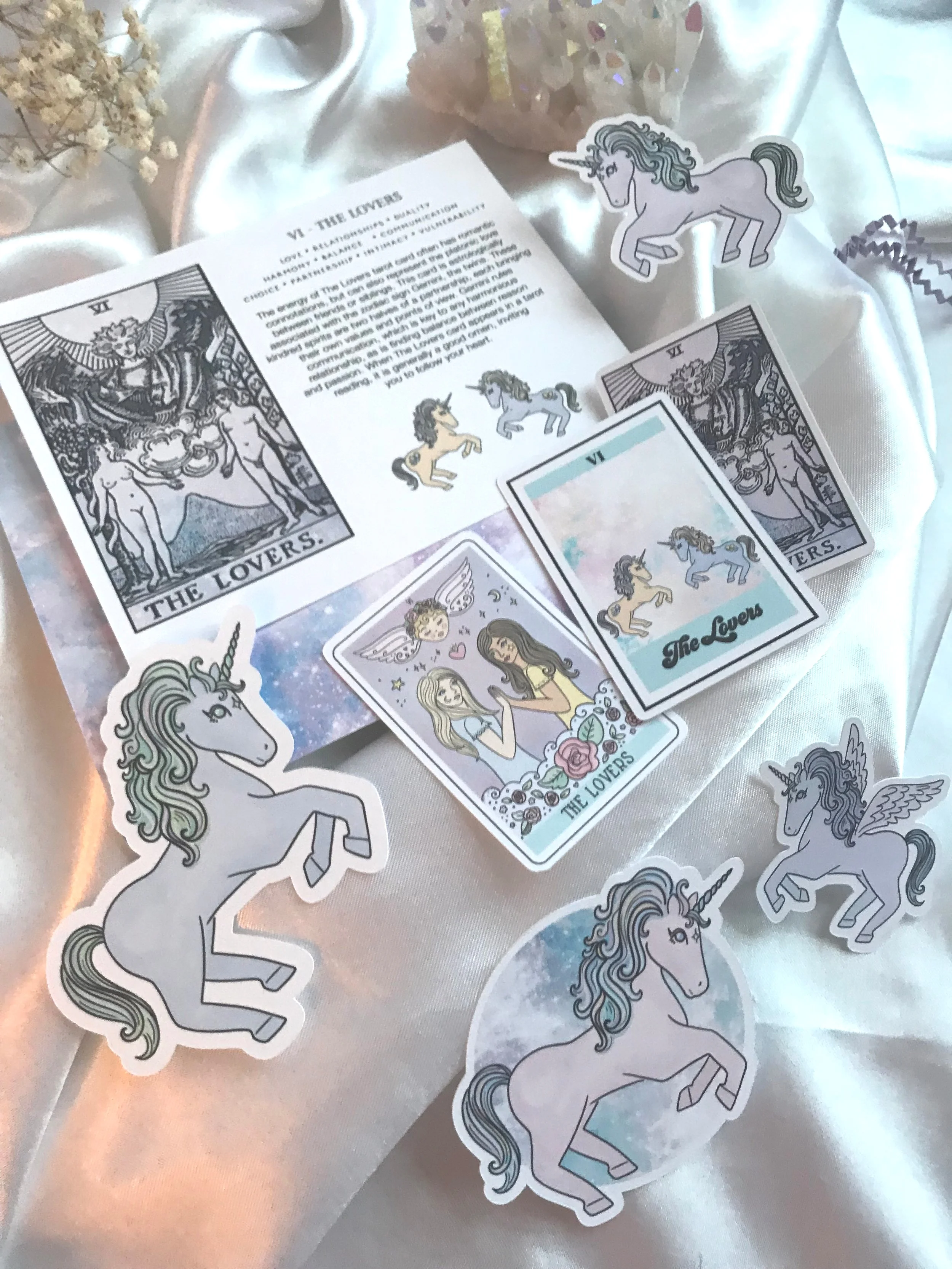 subscriber exclusive: paper ephemera pack, featuring variations on The Lovers tarot card