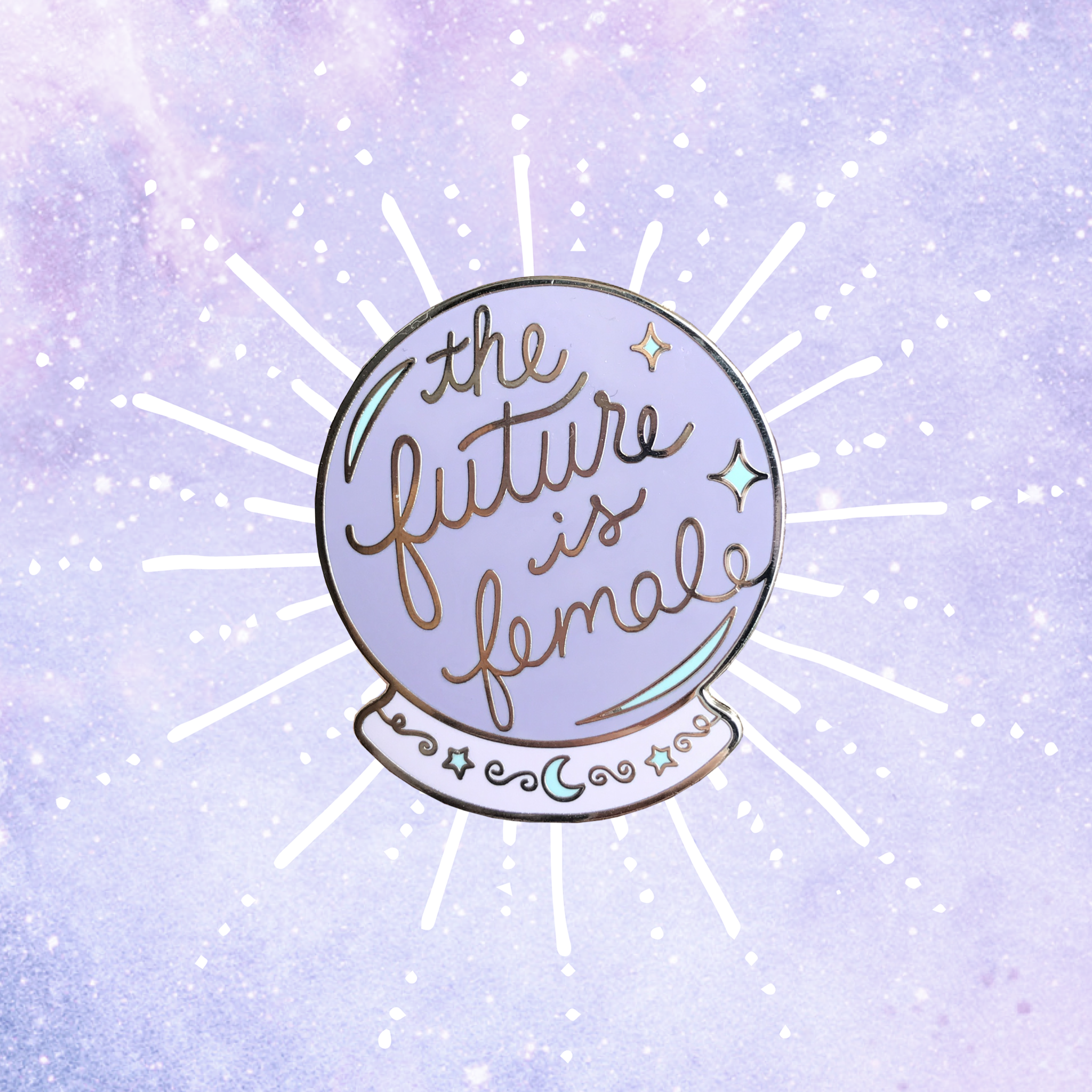 The Future Is Female Enamel Pin by laceandwhimsystudio.png