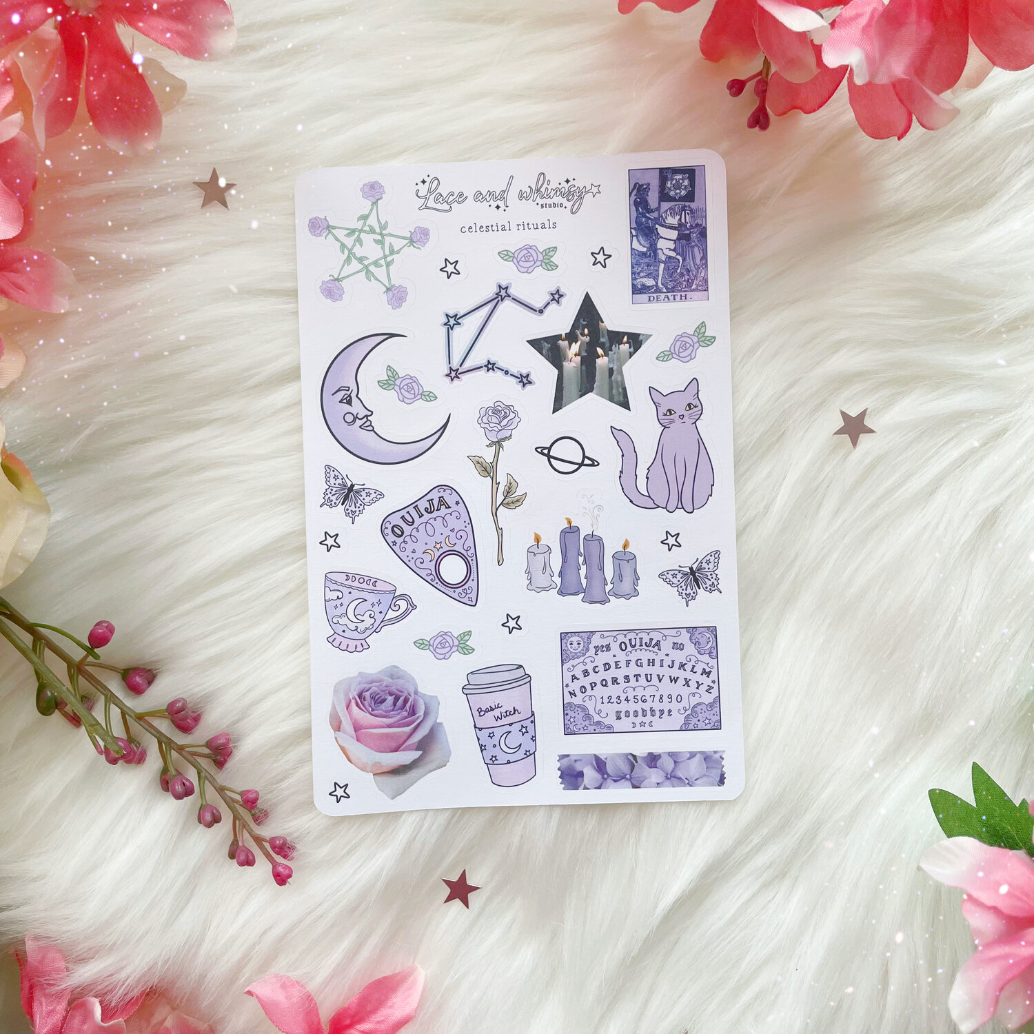 Celestial Rituals ✧ Sticker Sheet ☾ — Lace & Whimsy