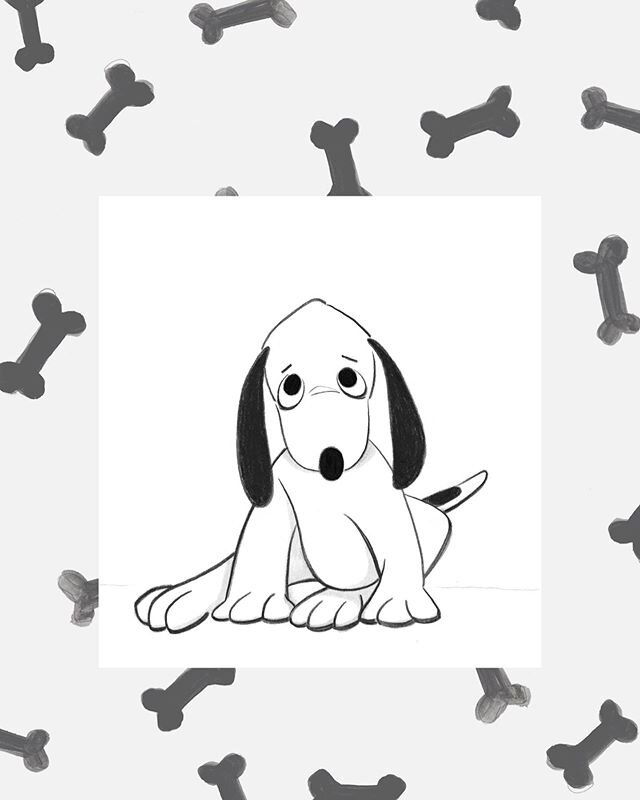 SNOOPY! a sorta sad puppy Snoopy #sixfanarts 🖤 available to buy in my shop, 🔗 in bio *SOLD*