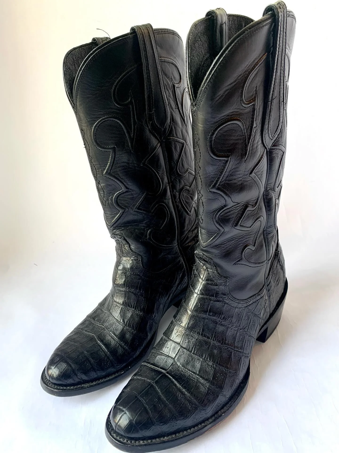 Lucchese black crocodile boots, size 9.
@lucchese