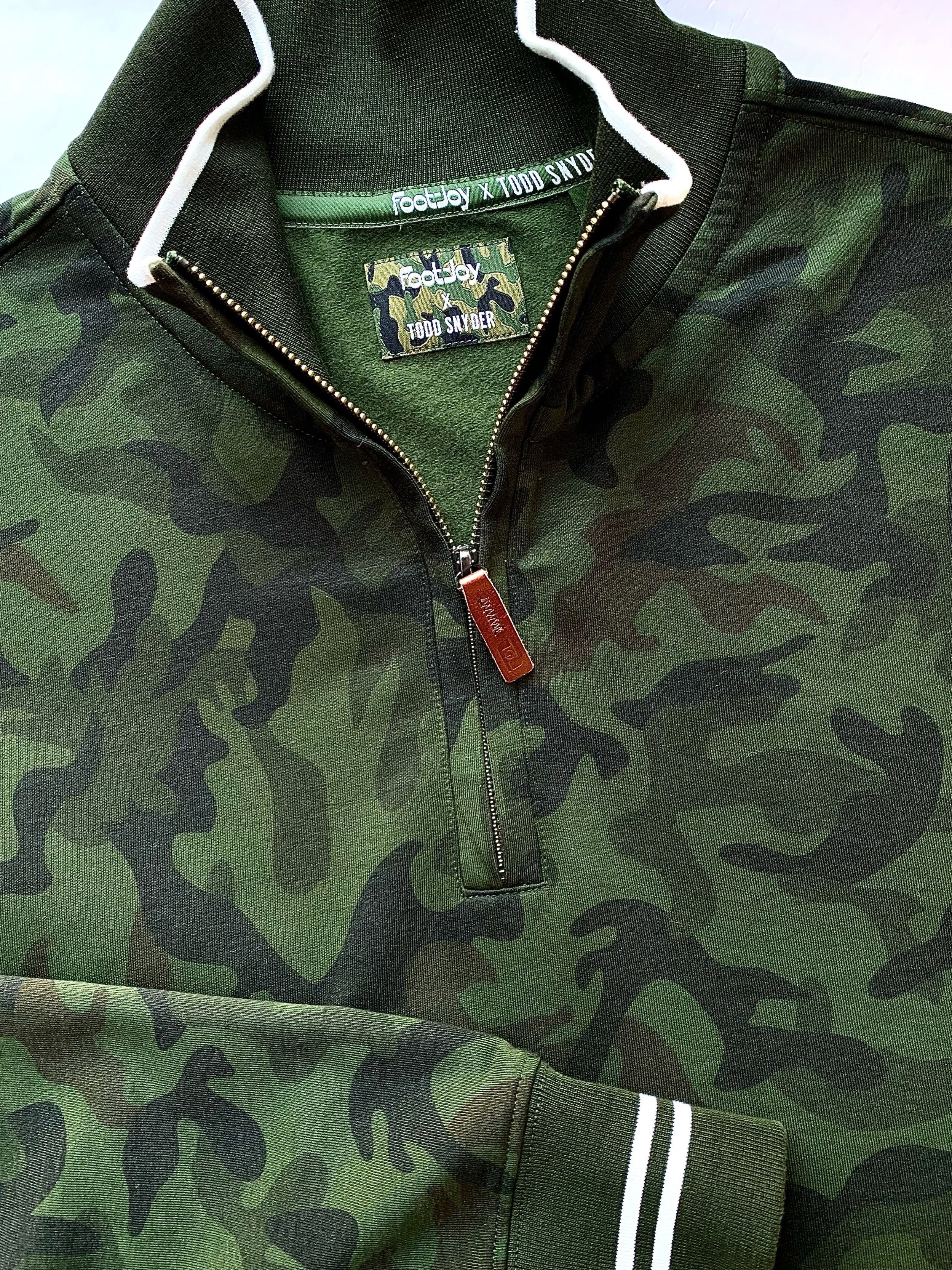 FootJoy X Todd Snyder camo quarter zip, size L.
@footjoy @toddsnyderny