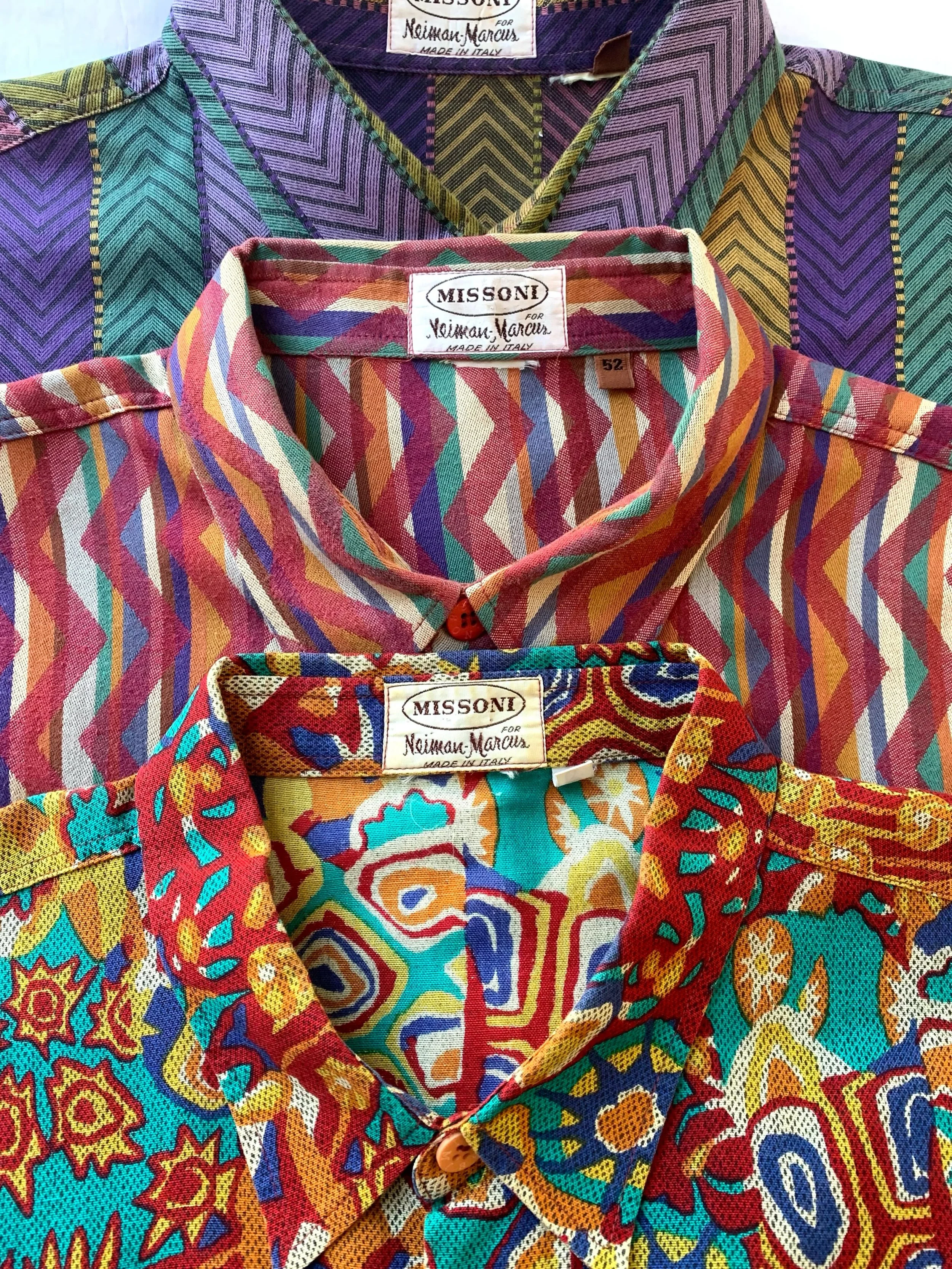 Missoni vintage shirts, all shown size XL.
@missoni