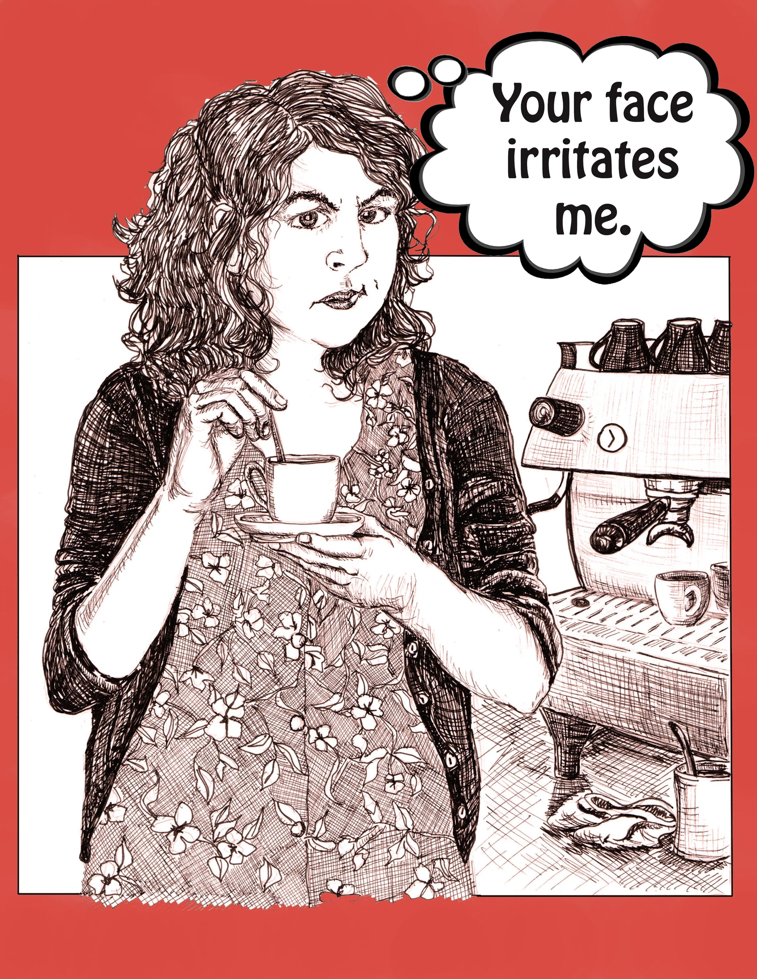 Cranky Card: Disgruntled Barista