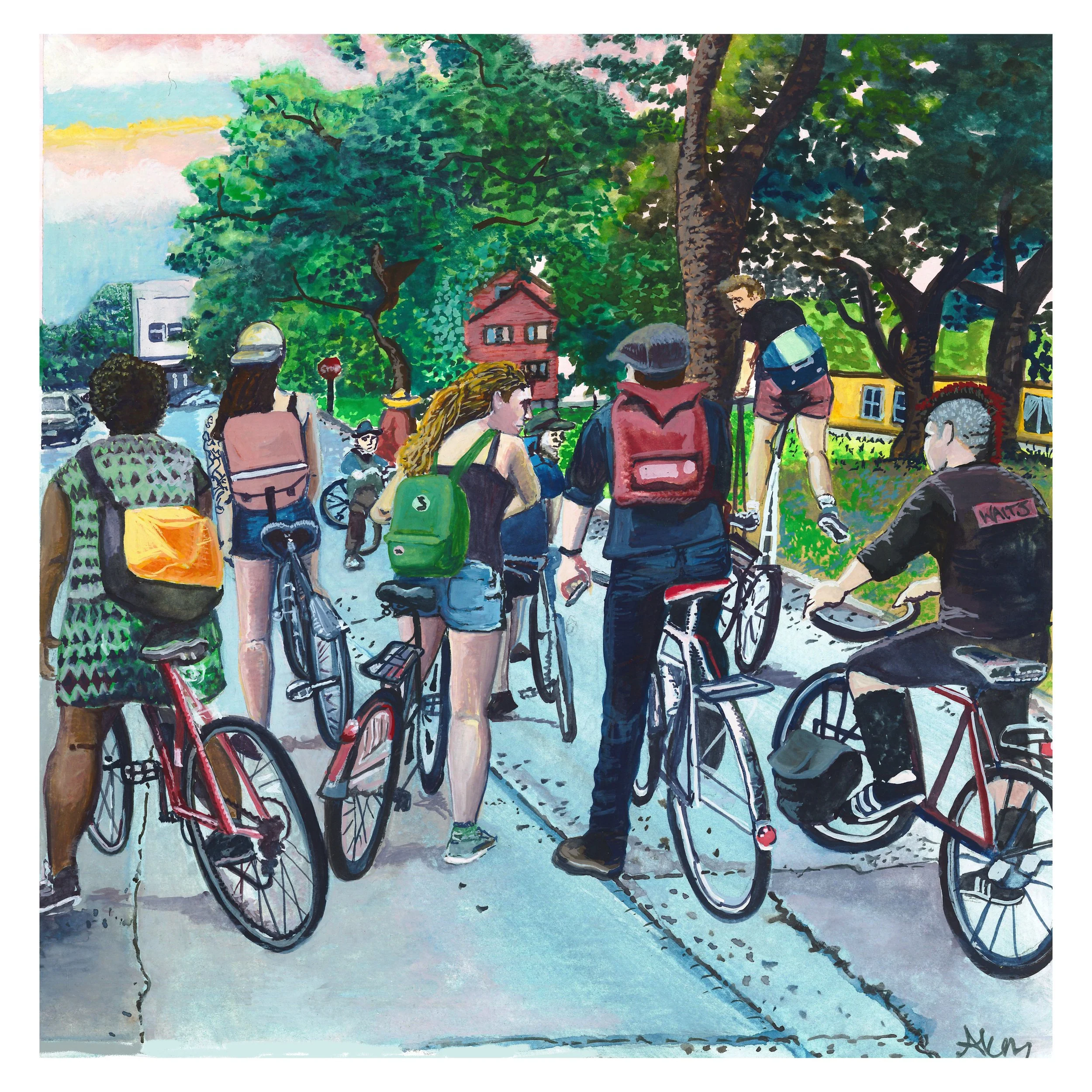 Pedalpalooza Painting (Tom Waits For No One) 14'x14'