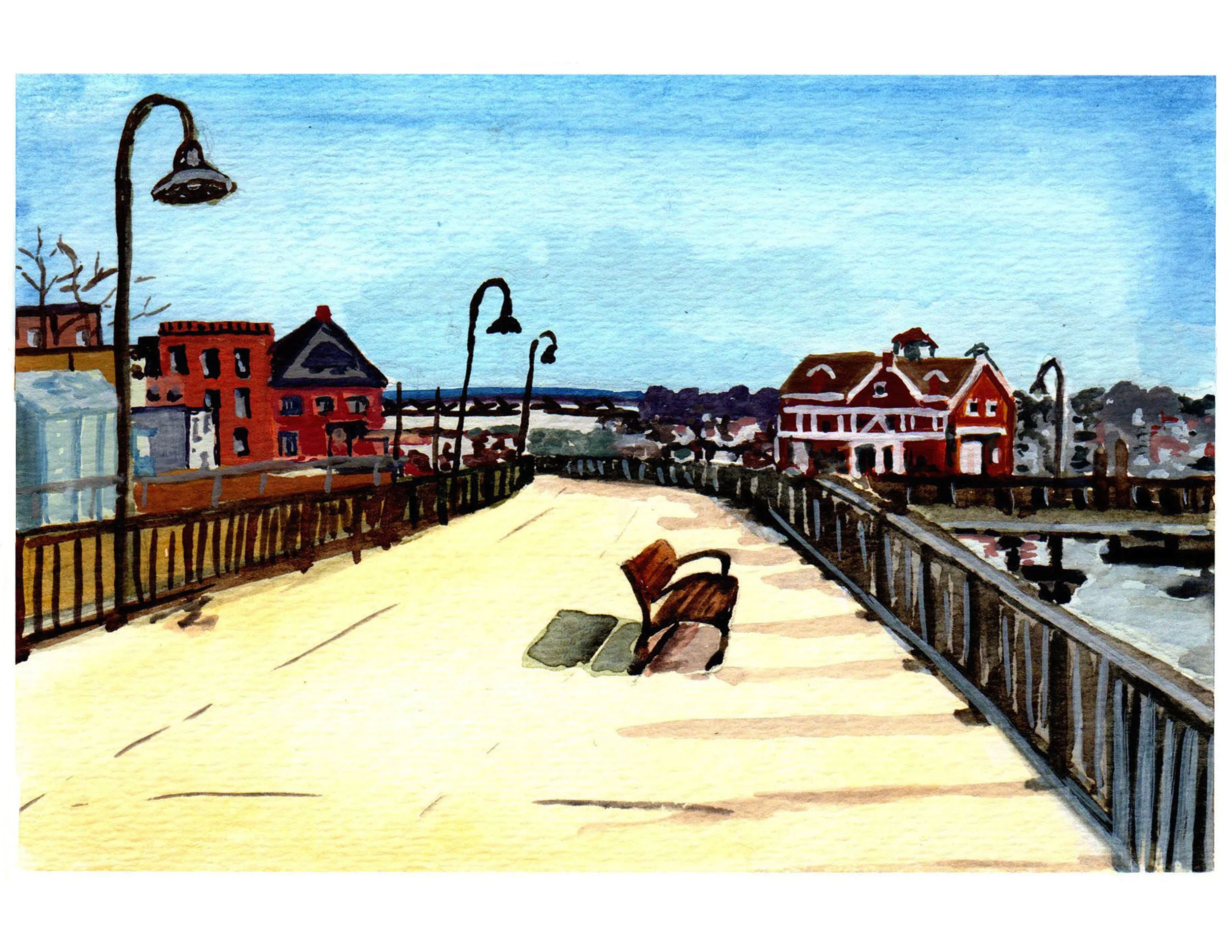 New London Waterfront print