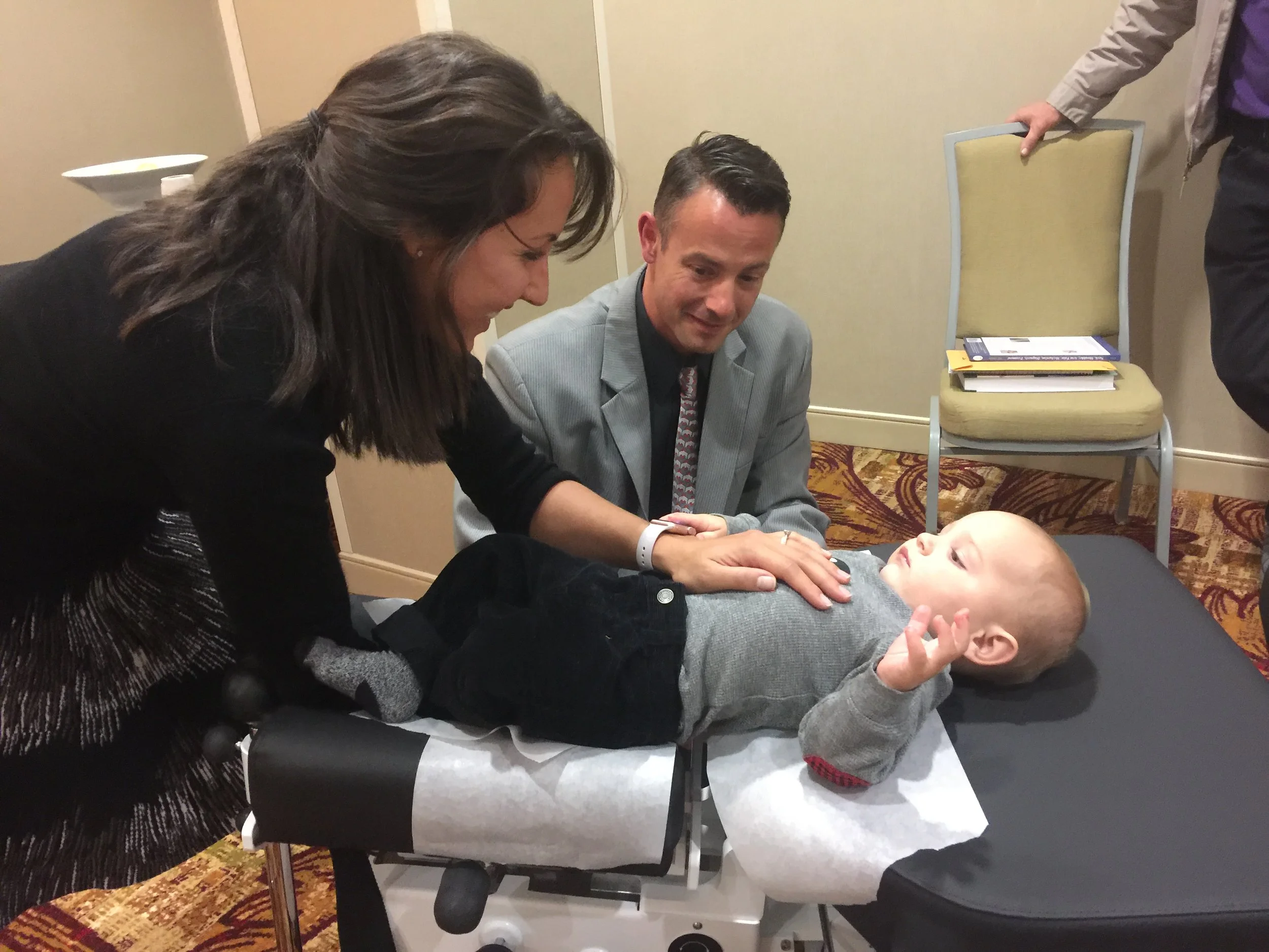 Dr. Heppe performing cox® technique on a 7 month old baby.