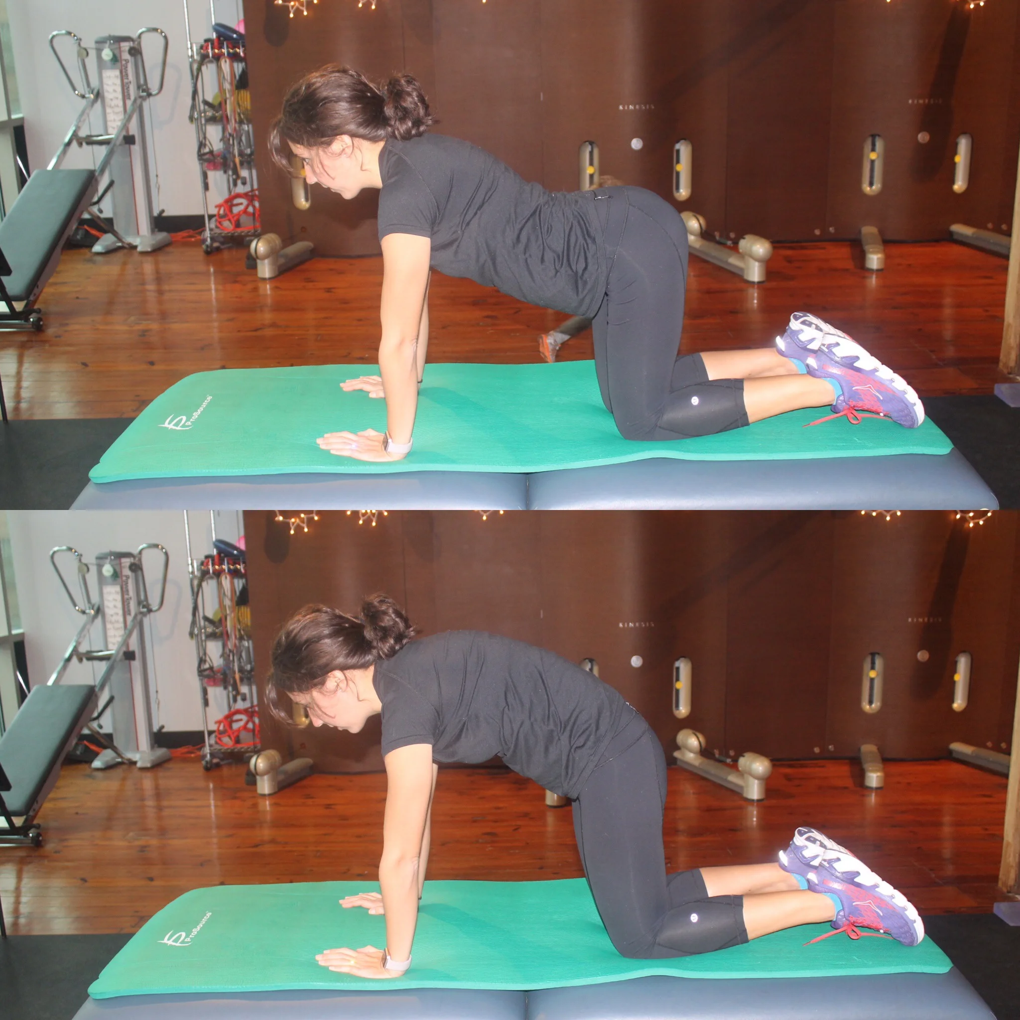 Dr. Heppe demonstrating pelvic tilts . 