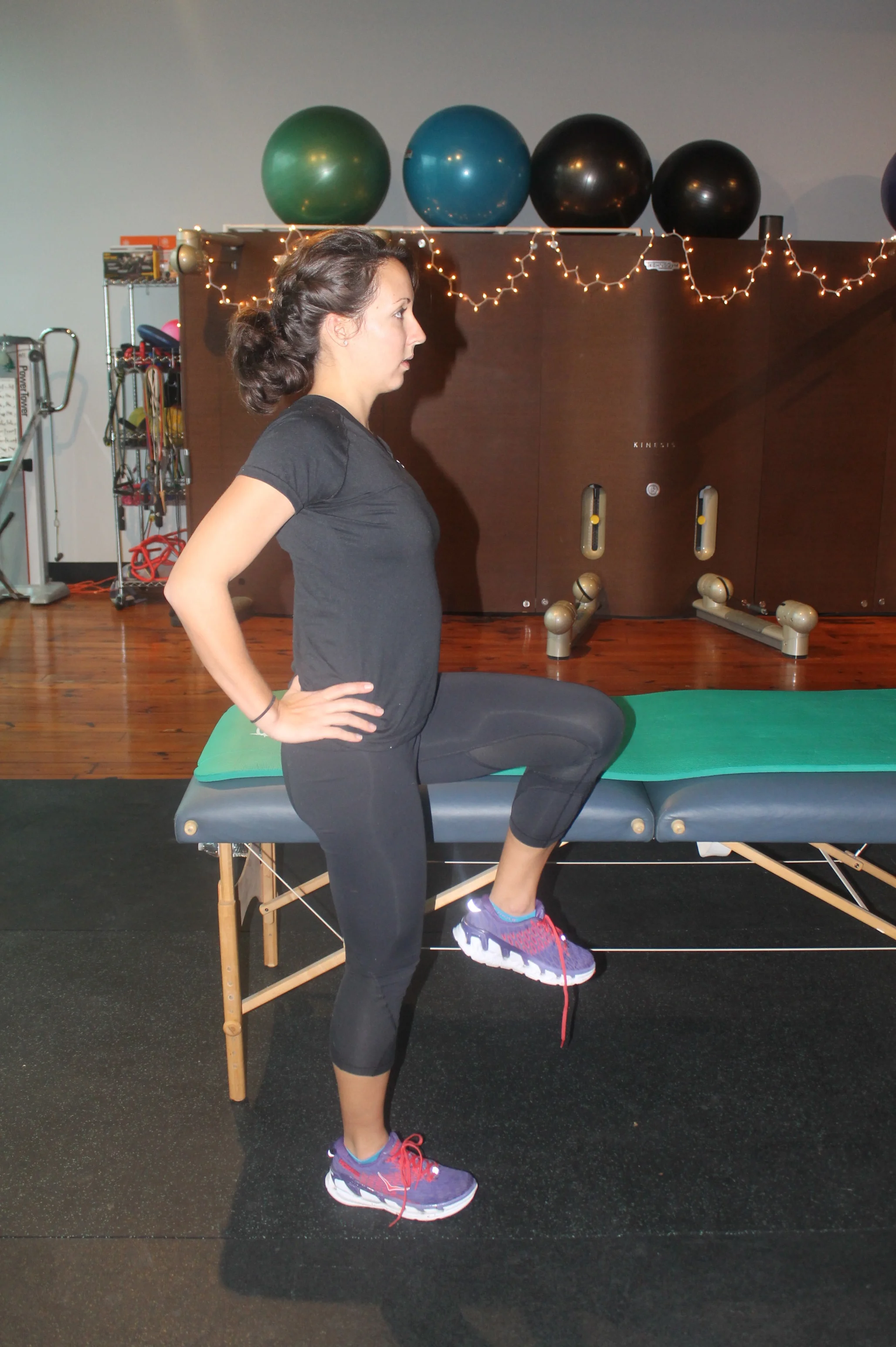 Dr. Heppe performing knee lifts at 20 weeks of pregnancy. 