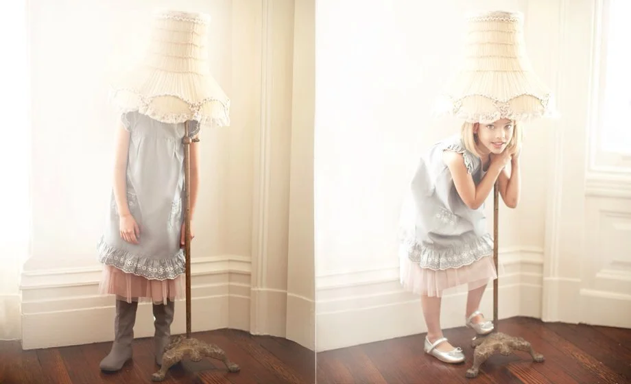 Little Girl and a lamp shade